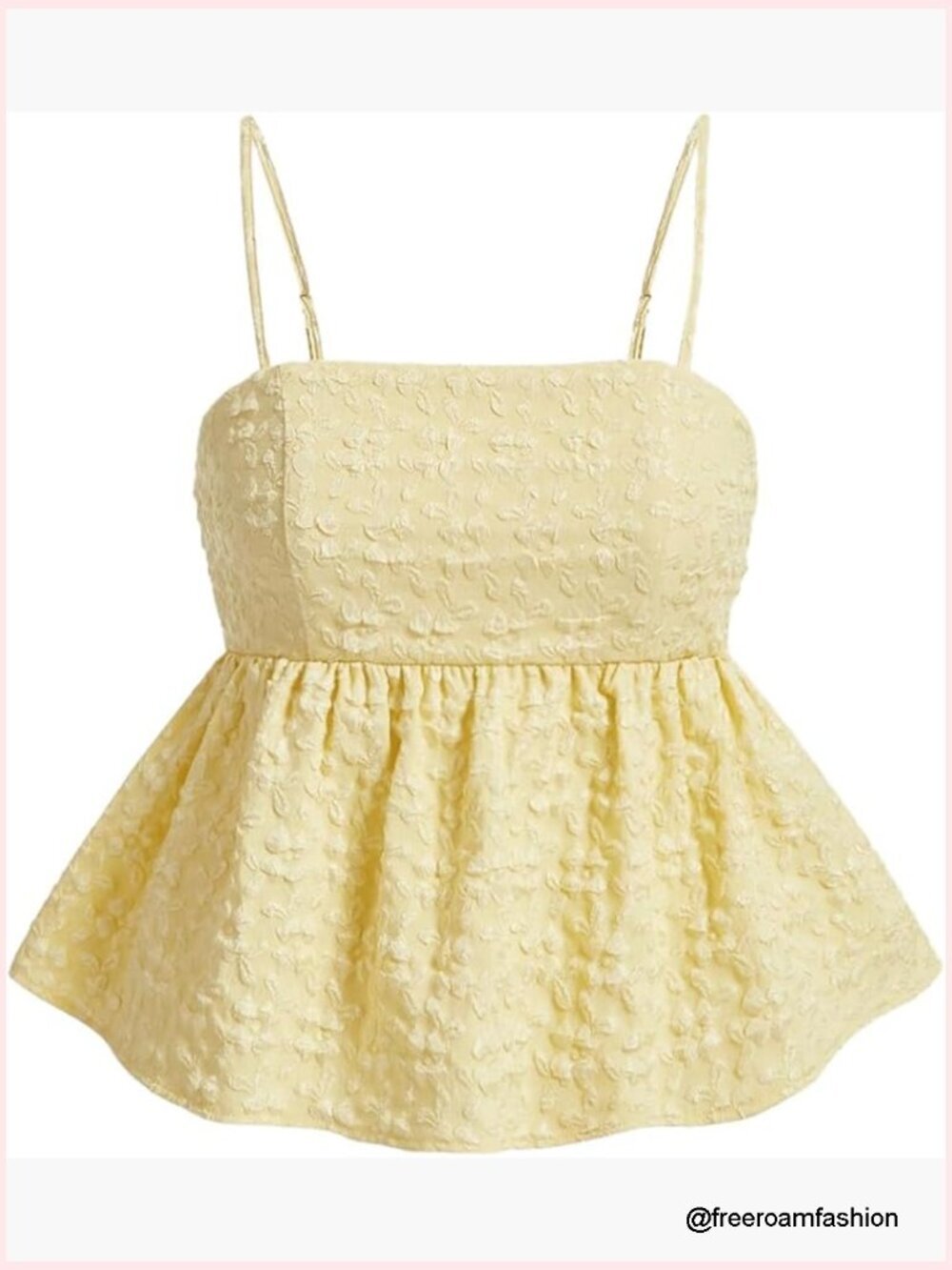 Y2k Peplum Cami Crop Tank Top Flowy Ruffle Spaghetti Strap Summer Going Out